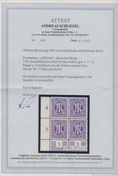 3 Pfg. blauviolett, Zähnung L11 1/2, im postfrischen Viererblock aus ...