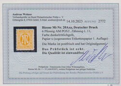 6 Pfg. auf sog. Etikettenpapier (1. Auflage) tadellos postfrisch, ...