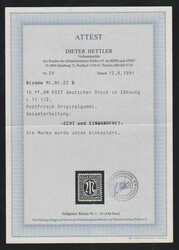 10 Pfg. AM-Post, Zähnung L11 1/2, tadellos postfrisch, Fotoattest ...