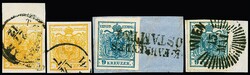 28 gestempelte Werte, dabei viermal 1 Kr. gelb/orange (ein großes ...