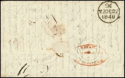 Incoming-Mail, 1848, Brief aus Havanna (rs. schwarzer Bogen- und ...