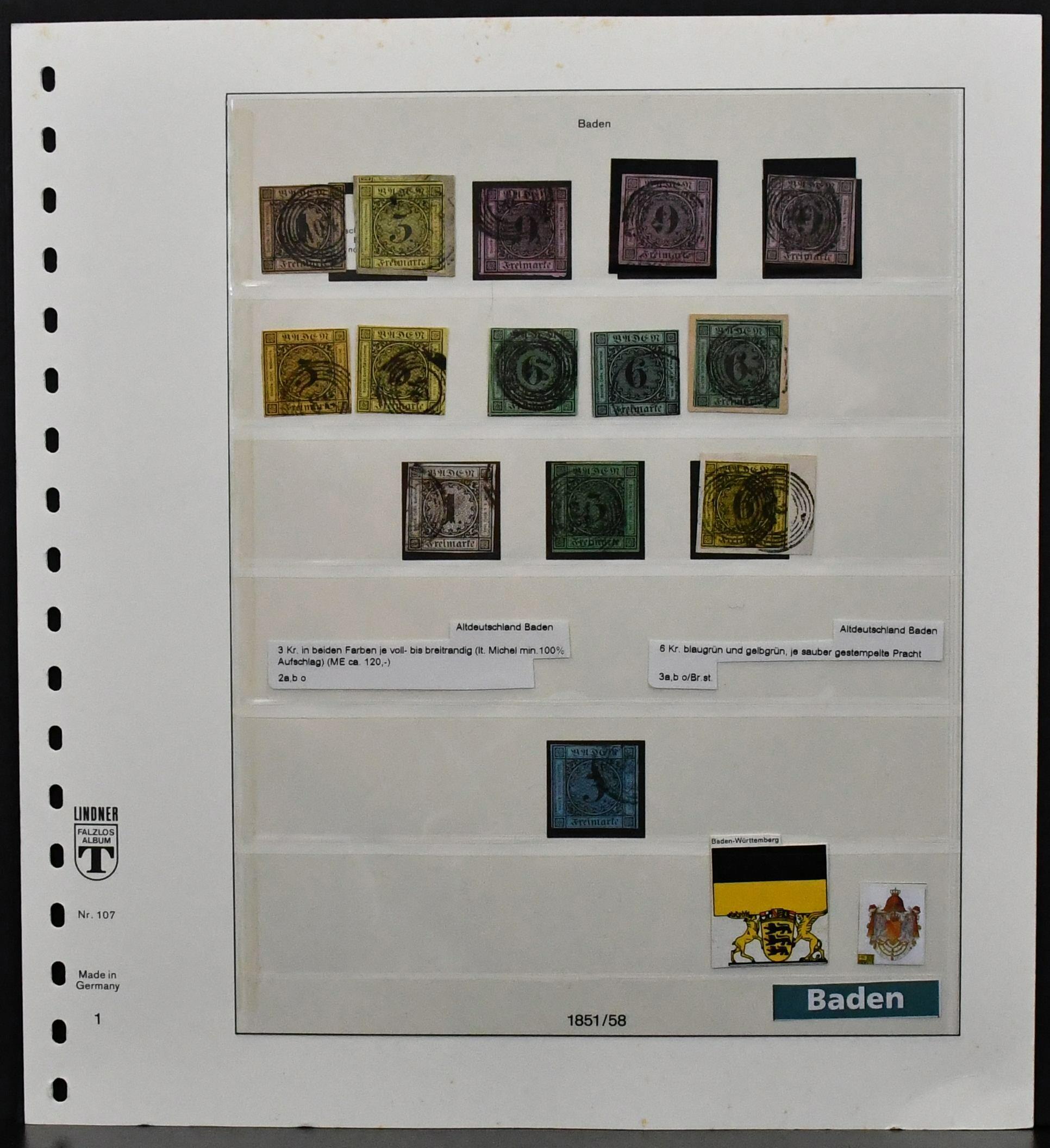 Baden, überkpl. gestempelte Slg. (dabei der Landpost-Teil mit z.B. ...