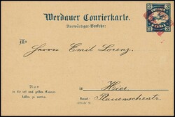 Werdau, 1895, "Werdauer Courierkarte" 3 Pfg. blau, ...