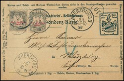 Würzburg, 1896, Ganzsachenkarte "Herions ...