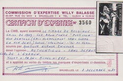 50 Fr. 100 Jahre Briefmarken, ungezähnter Probedruck vom linken ...