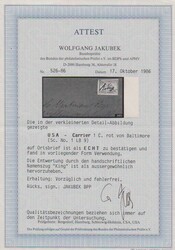 1857, Courierpost, Lokalausgabe 1 C. rot von Baltimore auf beigem ...