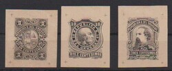 Uruguay, 1883, Freimarken 1 bis 10 C. je als Probe-Einzelabzüge in ...