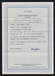 10, 20 u. 30 Pfg. Wiederaufbau auf portoger. R-Brief (Couvert ...