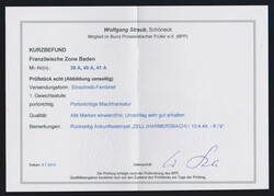 10, 20 u. 30 Pfg. Wiederaufbau auf portoger. R-Brief aus Freiburg, ...