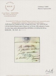 "Ajaccio", Korsika, 1808, L2 auf seltenem Militärbrief der Armee de ...