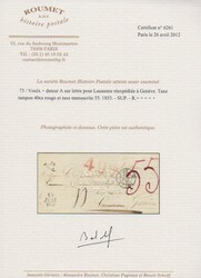 "Voulx", 1853, kleiner L2 "73 Voulx" auf Damencouvert nach ...