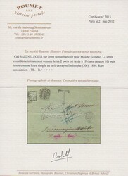 1884, Portomarke 30 C. auf Couvert aus Saignelegier/Schweiz nach ...