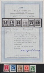 Provisorien-Aufdrucke ungebraucht, Attest Vespermann. Mi. 1000 ...