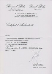 1 Sch. dunkelorange, klar gestempeltes Kabinettstück auf gefalteten ...