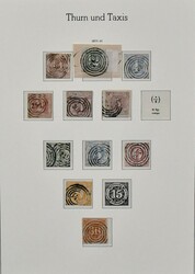 Thurn und Taxis, gest. Slg. ab Nr. 1-12 auf Leuchtturm-Vordrucken, ...