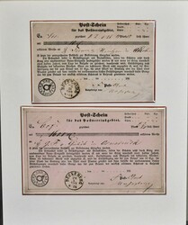 "Bückeburg", 1847-1907, 27 Postscheine, zwei Postbeh.-Scheine und ...