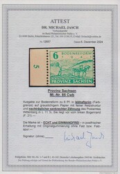 6 Pfg. Bodenreform, lebhaftgrün mit nachträglicher senkrechter ...