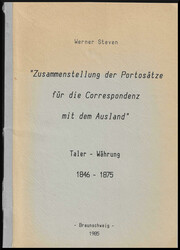Altdeutschland, Portoraten, Steven 1985, sowie F. Berger, Handbuch ...