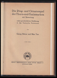 Thurn und Taxis, Nummern- und Ortsstempel, seltenes Frühwerk von ...