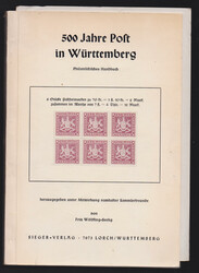 Württemberg, 500 Jahre Post, Handbuch Wölfing-Seelig, 1965, 270 ...