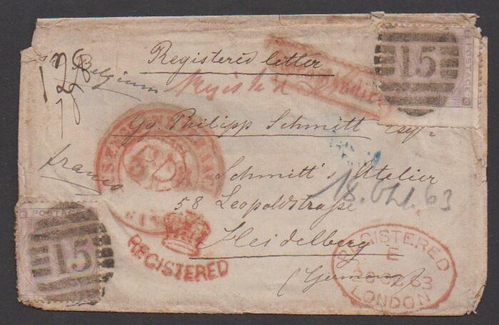 6 P. violett je per zwei (versch. Ausgaben, je eine Breitrand) auf ...