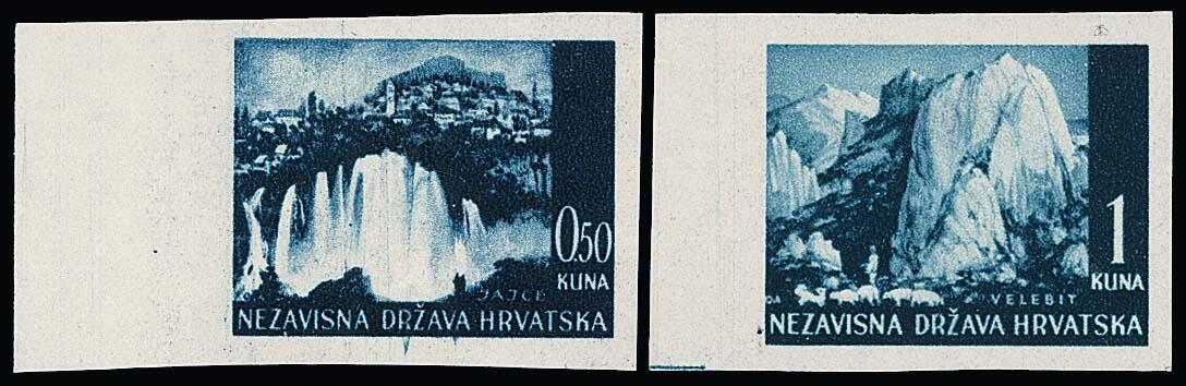 0,50 und 1 K. je in seltener geschnittener Variante ungebraucht vom ...