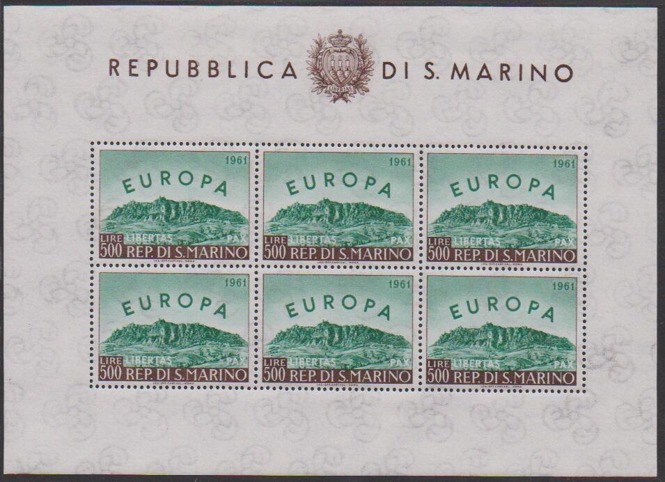 500 L. Europa 1960 im postfrischen Kleinbogen, Mi. 250,-Automatically ...