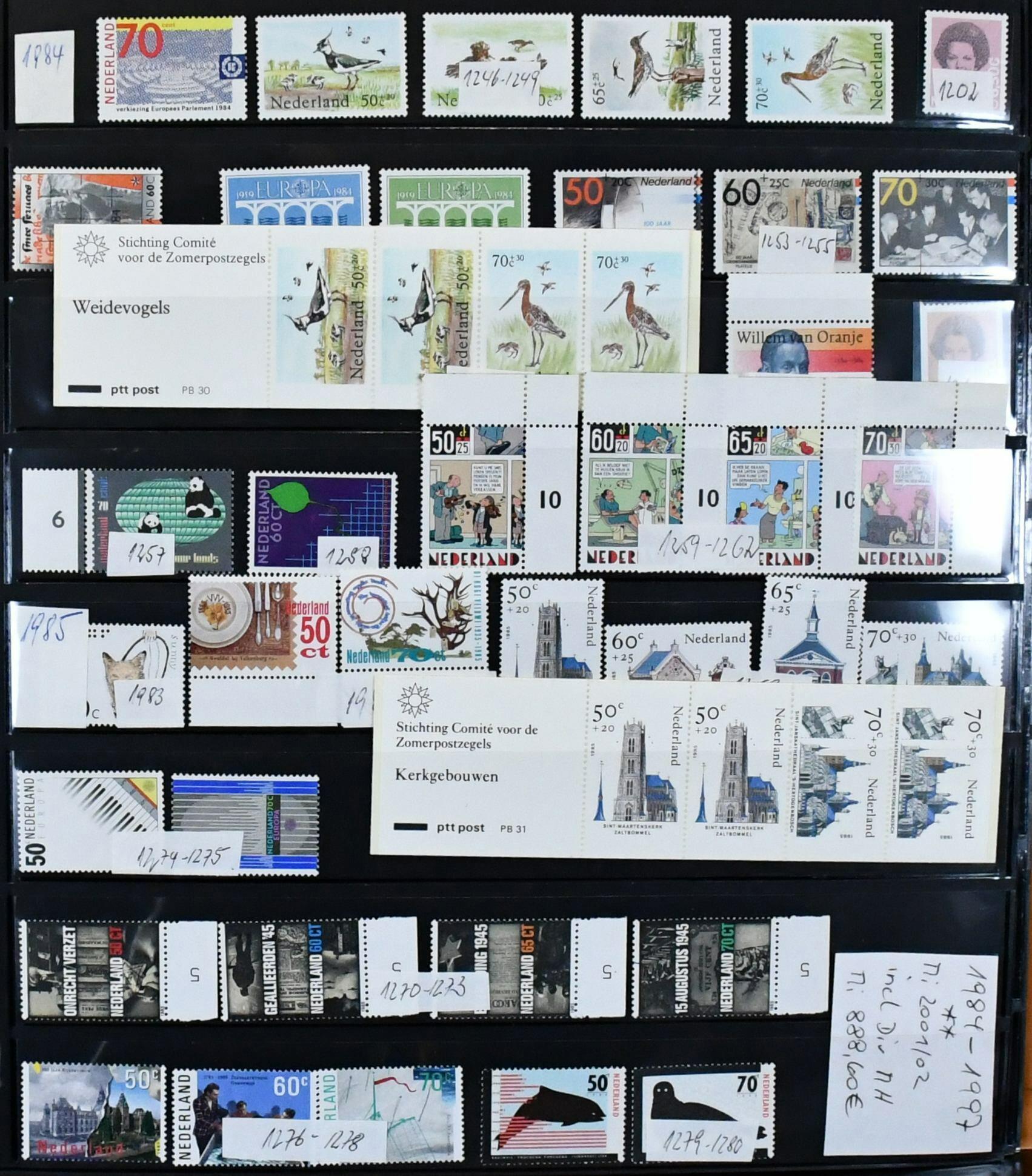Niederlande, 1984/1997, postfr. kpl. Slg., zusätzlich mit über 40 ...