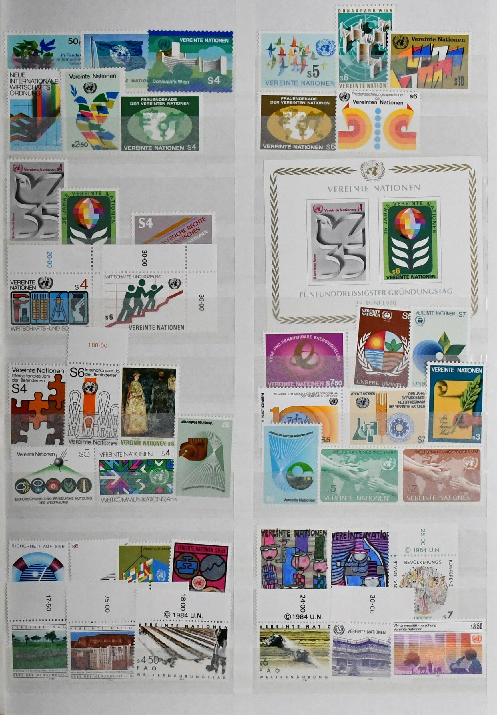 Vereinte Nationen, postfr. Slg. mit Genf 1969/89, New York 1951/90 ...