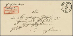 "Greifswald 1a", 1876-1877, je klarer K1 auf drei Orts-R-Briefen ...