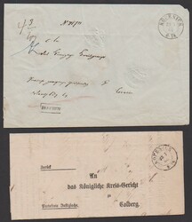 "Köpenick", 1864-1869, K2 auf sechs Briefen, dabei Wertbrief