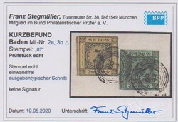 3 Kr. schw./dunkelgelb in Mischfrankatur mit 2. Auflage 6 Kr. schw ...