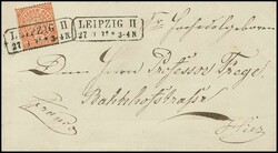 1/2 Gr. orange, durchstochen, aus Chemnitz, gezähnt aus Altenburg ...