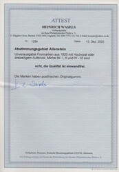 Fünf unverausgabte Werte tadellos postfrisch, Attest Wasels. Mi. ...