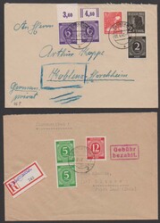 Ziffern, vier bessere Belege, dabei zwei MiF mit "Gebühr bezahlt", 6 ...