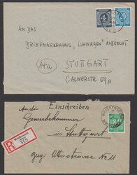 19 Belege mit Altstempeln von Württembergischen Postanstalten nach ...