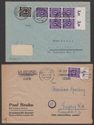 6 Pfg., drei Briefe mit Besonderheiten: einmal nebst 8 Pfg. und 10 ...