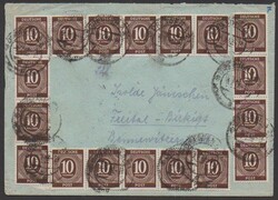 10 Pfg. Ziffern, zwei Briefe mit Zehnfach-Mehrfach-Frankaturen Ost, ...