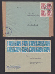 Zehnfach-Frankaturen, einmal EF (Nr. A956) und neun gute, teils hohe ...