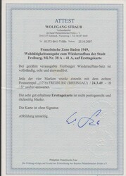 Wiederaufbau auf tadelloser FDC-Karte, Attest Straub. Mi. 400,-