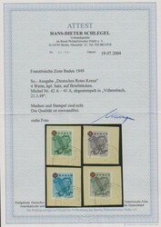 Rotkreuz auf tadellosen Briefstücken, Attest Schlegel. Mi. 400,-