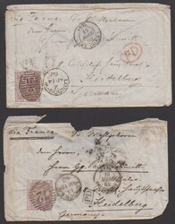 6 P. purpurviolett je einzeln (einmal Breitrand) auf vier ...