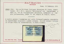 Lokalausgabe Ithaka, 1941, griechische Portomarke 25 L. blau (Urmarke ...