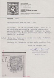 Österr. Post auf Kreta, 10 C. rot/rosa einzeln auf Postkarte aus ...