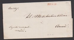 "Boswil", Schrägschrift-L1 in rot (R!) und schwarz auf ì zwei ...