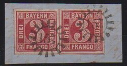 "157", gMR nebst HK "Gersfeld" auf gef. Prachtbrief 3 Kr. rosa, sowie ...