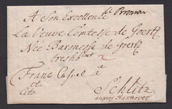 "Bremen", 1766, hs. Aufgabe "de Bremen" auf Brief nach Schlitz, sowie ...