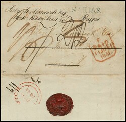 "Kanarische Inseln-Belgien", 1841, L1 "Canarias" auf Brief aus Santa ...