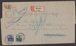 5 und 25 C. auf seltenem eingeschriebenem Streifband aus Brüssel, 4 ...