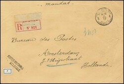 Belgische Militärpost 1917, eingeschriebenes Postmandat ...